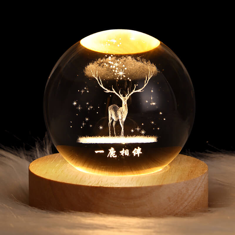 Modern Star System Crystal Ball USB LED Night Light Table Lamp for Bedroom