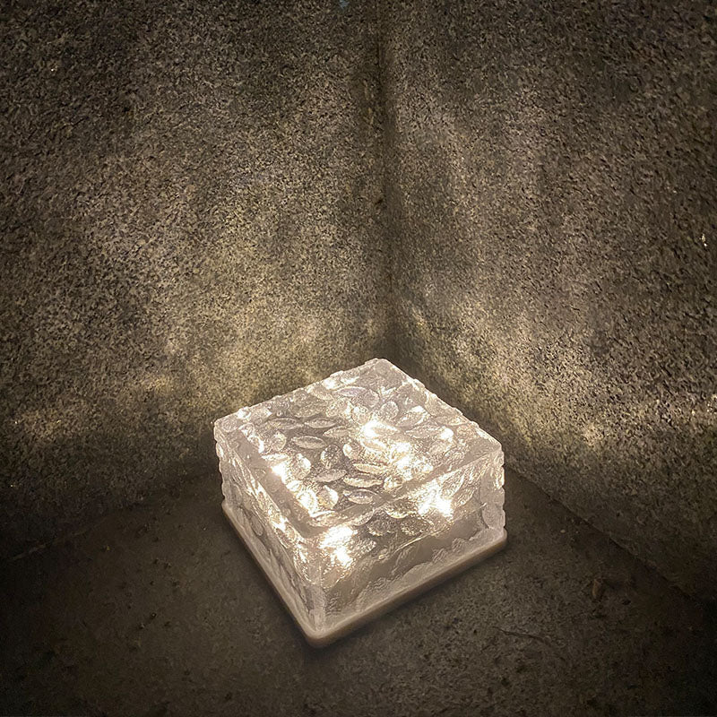 Premium Solar LED Ice Brick Outdoor Light - Modern ABS