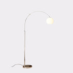 Scandinavian Glass Round Shade Floor Lamp - 1-Light Iron Design for Living Room