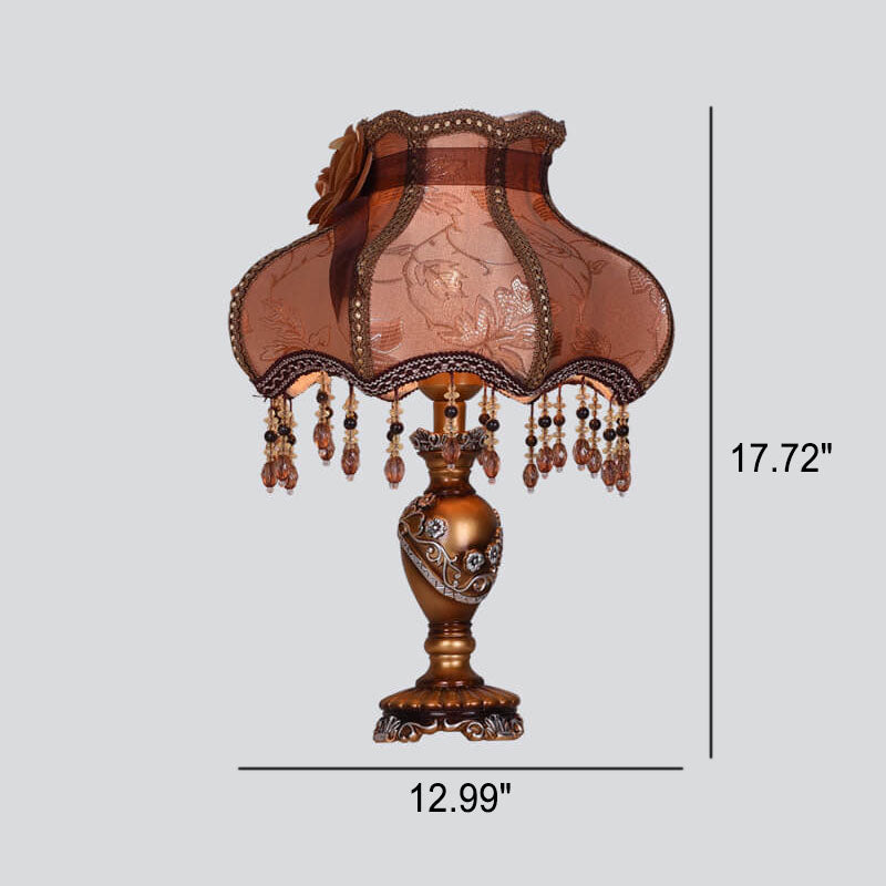 Luxury Lace Resin 1-Light Table Lamp - European Design