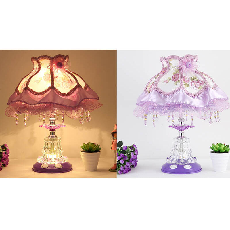 Elegant European Glass Table Lamp - 1-Light Wedding Design