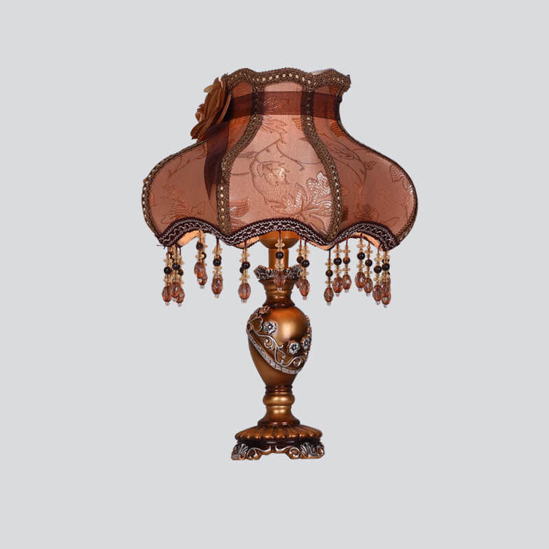 Luxury Lace Resin 1-Light Table Lamp - European Design