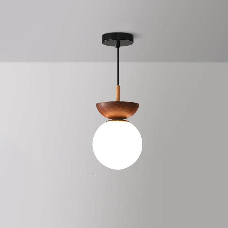 Contemporary Glass and Iron Orb 1-Light Semi-Flush Mount