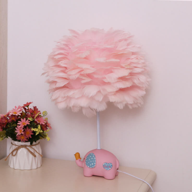 Children's Unicorn Feather Table Lamp - 1-Light Modern Design