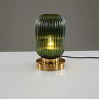 Premium Nordic Striped Oval Glass Table Lamp - 1 Light