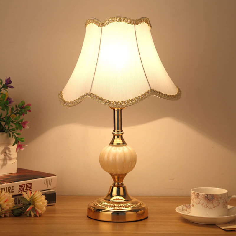 Vintage Floral Glass Table Lamp - Nordic Design, 1-Light