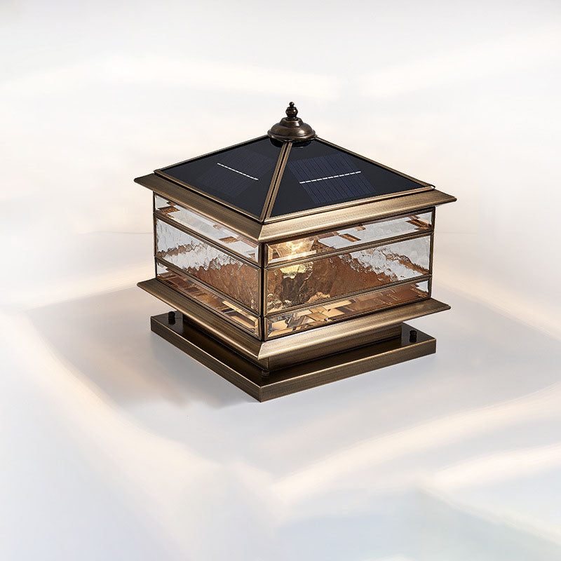 Premium European Brass and Glass Waterproof Square Pillar