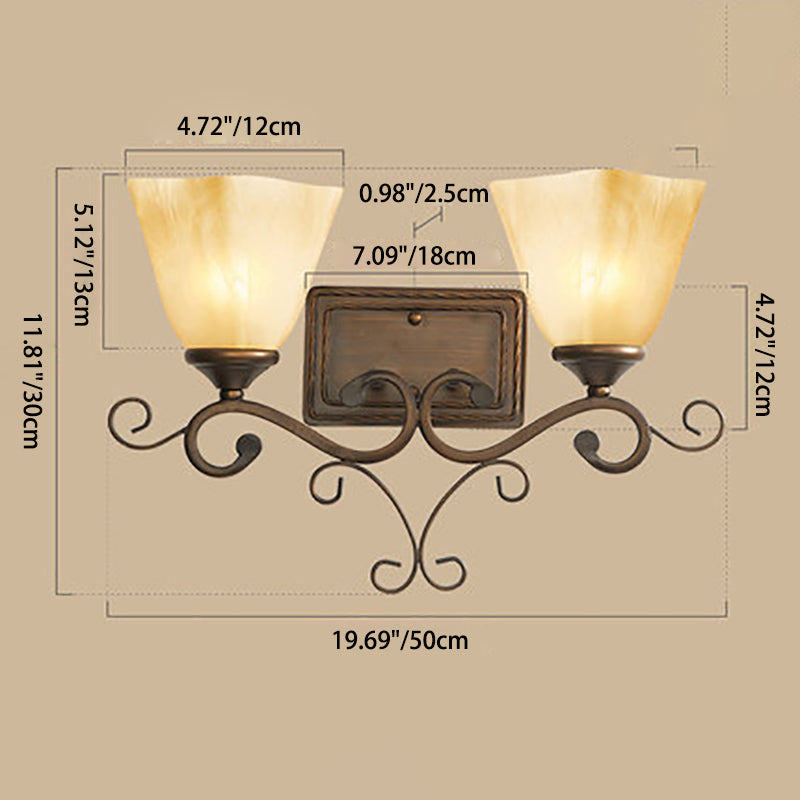 Vintage Round Glass Wall Sconce