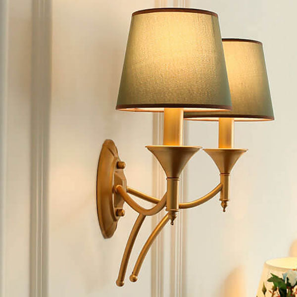 Iron & Fabric Mushroom Wall Sconce