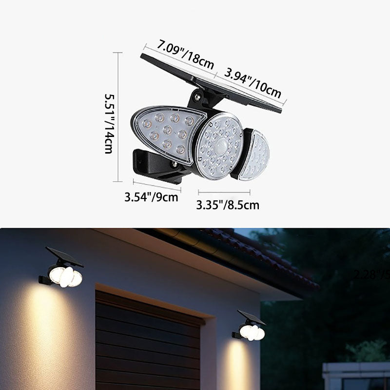 Contemporary Solar LED Wall Sconce - Rectangular