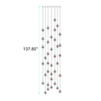 Luxury LED Chandelier with Crystal Orb Shade for Modern Staircases