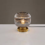 Premium Nordic Striped Oval Glass Table Lamp - 1 Light