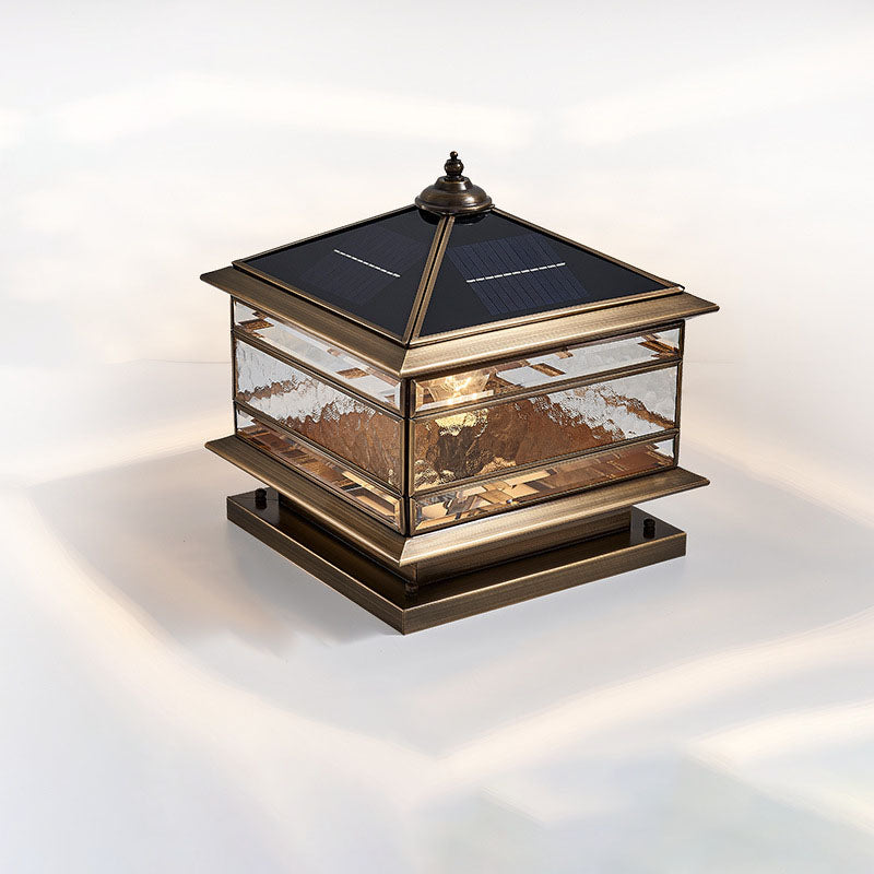 Premium European Brass and Glass Waterproof Square Pillar