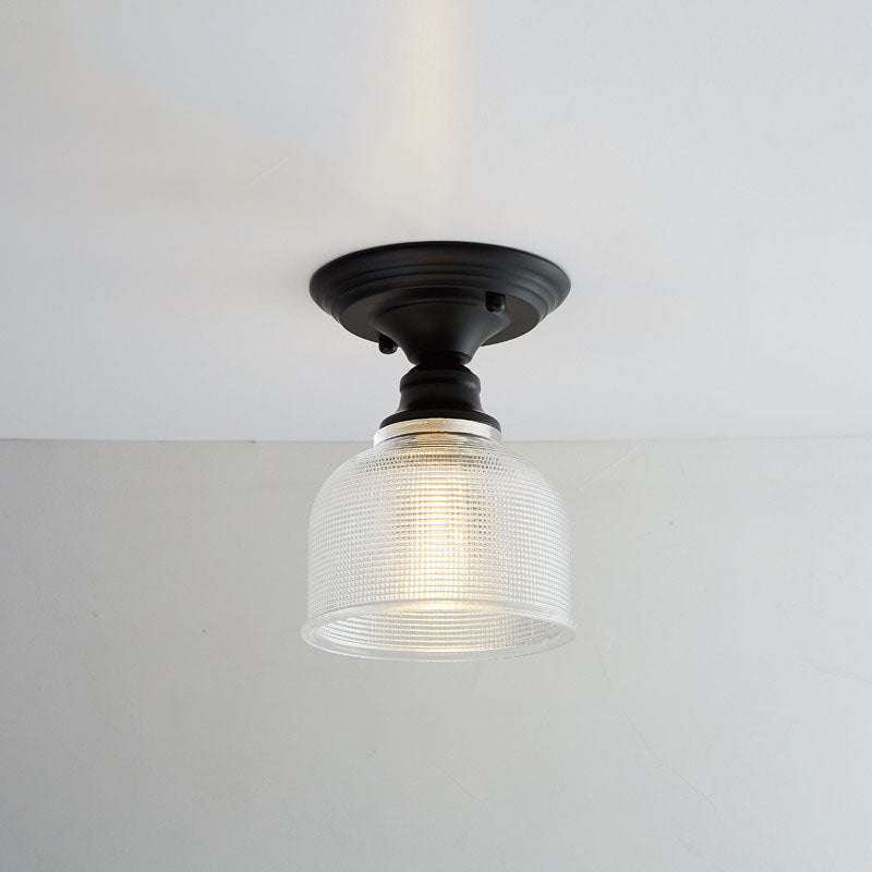 Nordic Vintage Floral Round Semi-Flush Mount Ceiling Light