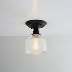 Nordic Vintage Floral Round Semi-Flush Mount Ceiling Light