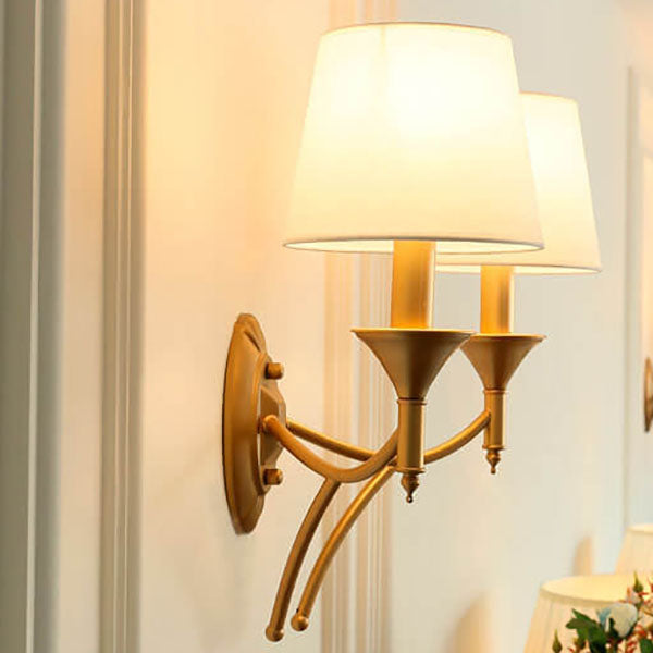 Iron & Fabric Mushroom Wall Sconce