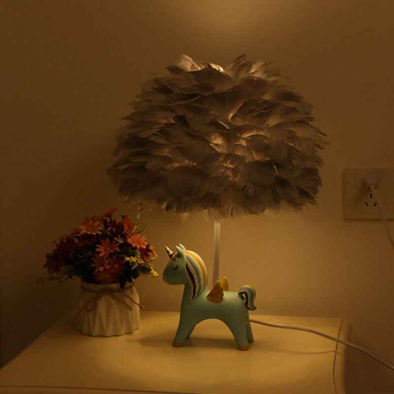 Children's Unicorn Feather Table Lamp - 1-Light Modern Design