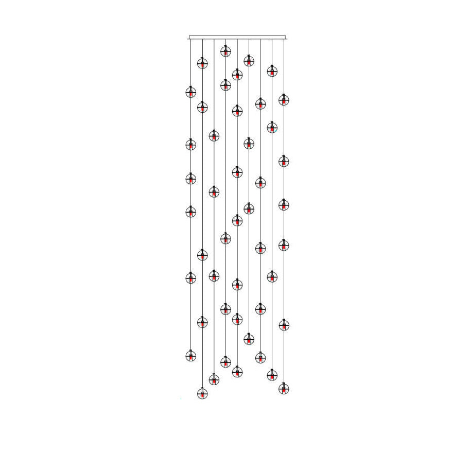 Luxury LED Chandelier with Crystal Orb Shade for Modern Staircases