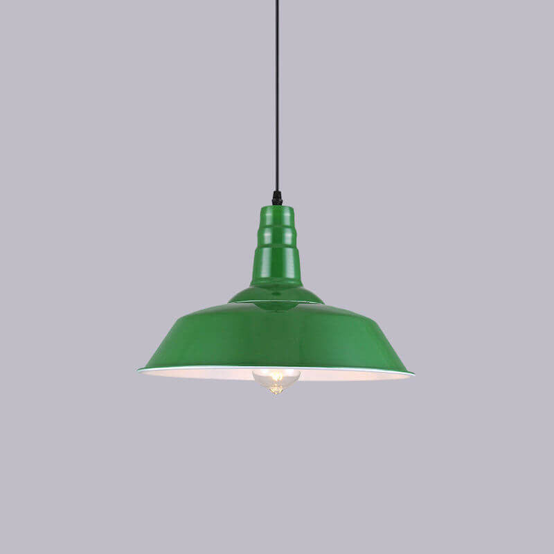 Vintage Green Iron Cone Pendant Light
