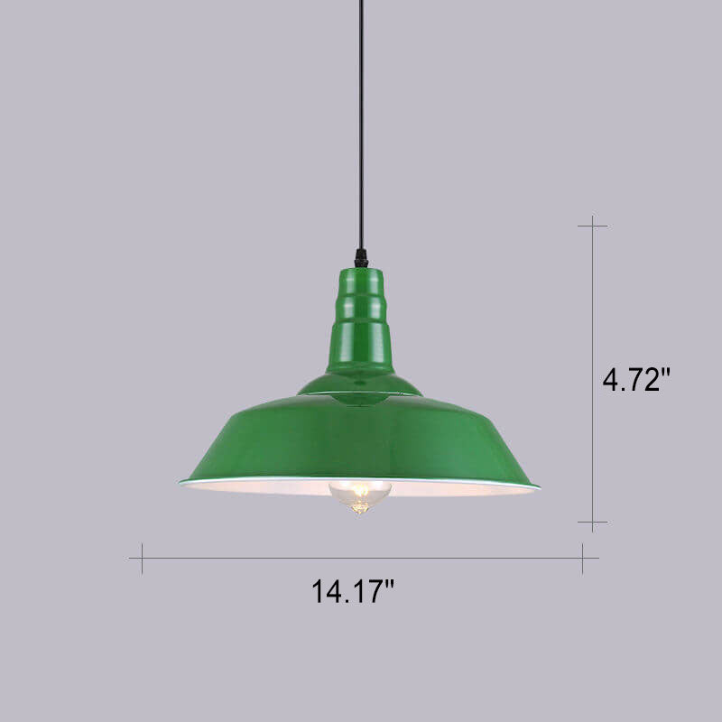 Vintage Green Iron Cone Pendant Light