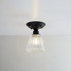 Nordic Vintage Floral Round Semi-Flush Mount Ceiling Light