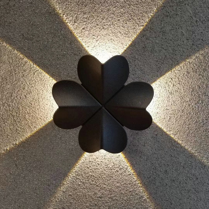 Nordic Waterproof Aluminum Four-Leaf Clover LED Wall Sconce