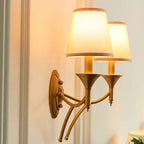 Iron & Fabric Mushroom Wall Sconce