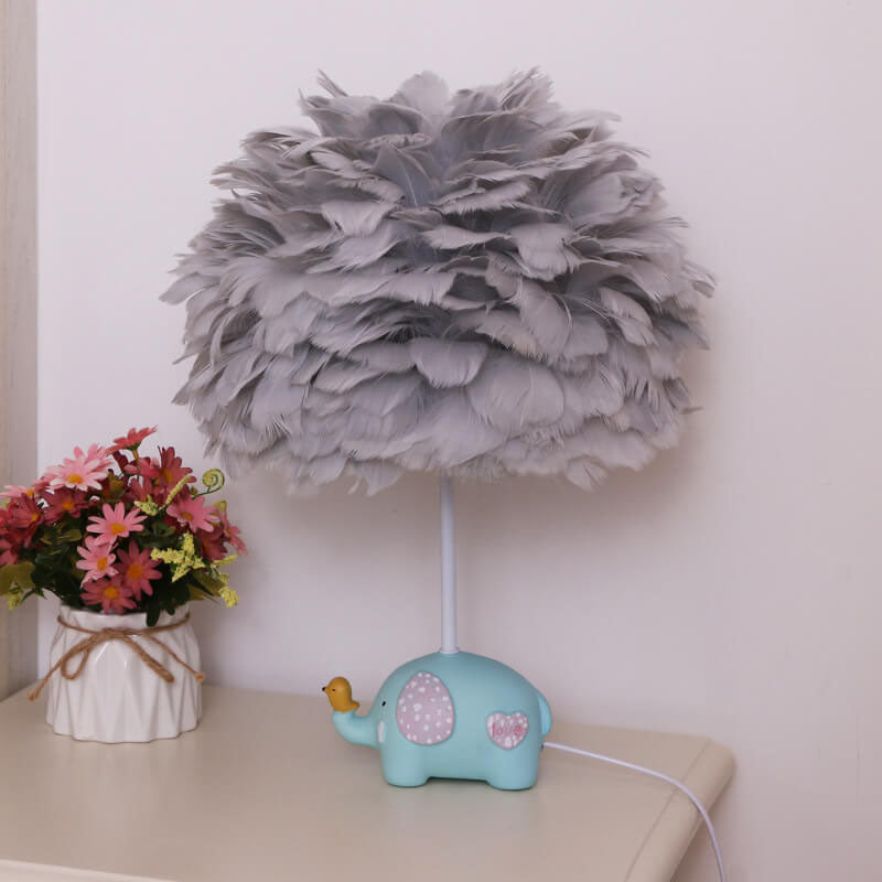 Children's Unicorn Feather Table Lamp - 1-Light Modern Design