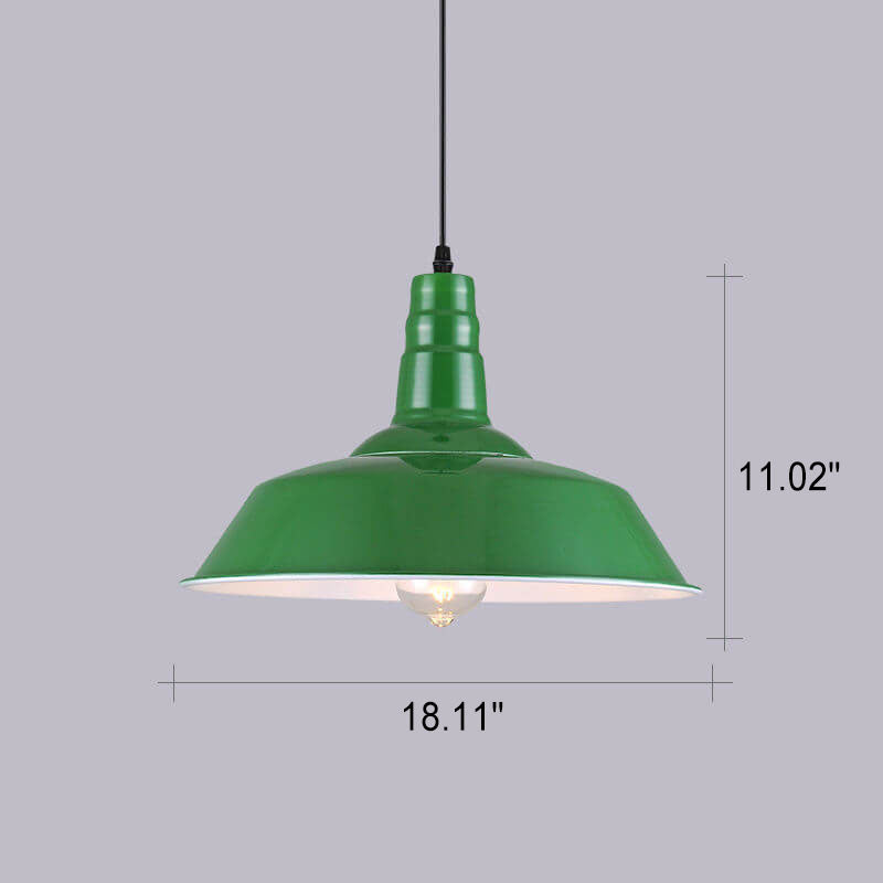 Vintage Green Iron Cone Pendant Light