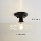 Nordic Vintage Floral Round Semi-Flush Mount Ceiling Light