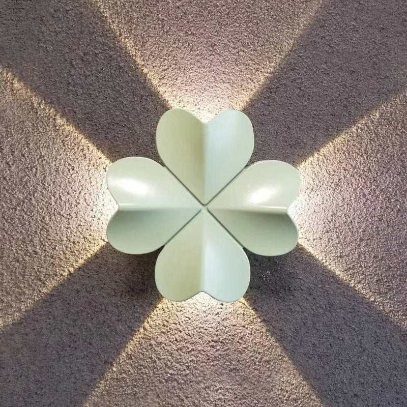 Nordic Waterproof Aluminum Four-Leaf Clover LED Wall Sconce