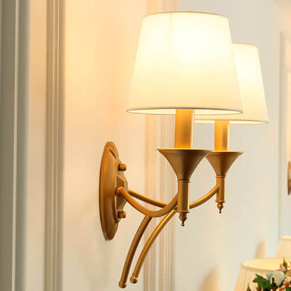 Iron & Fabric Mushroom Wall Sconce