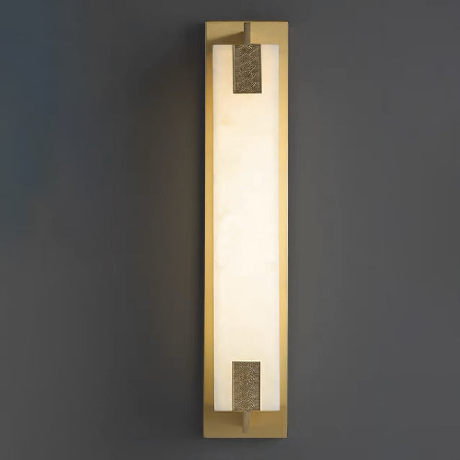 Rectangular Copper Marble LED Outdoor Wall Sconce