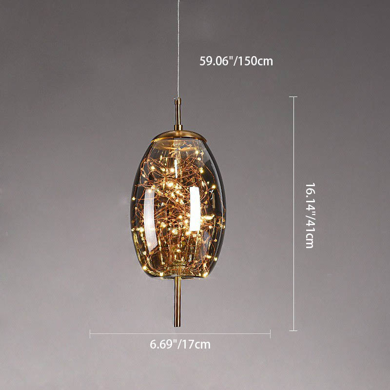 Scandinavian Oval Glass Pendant