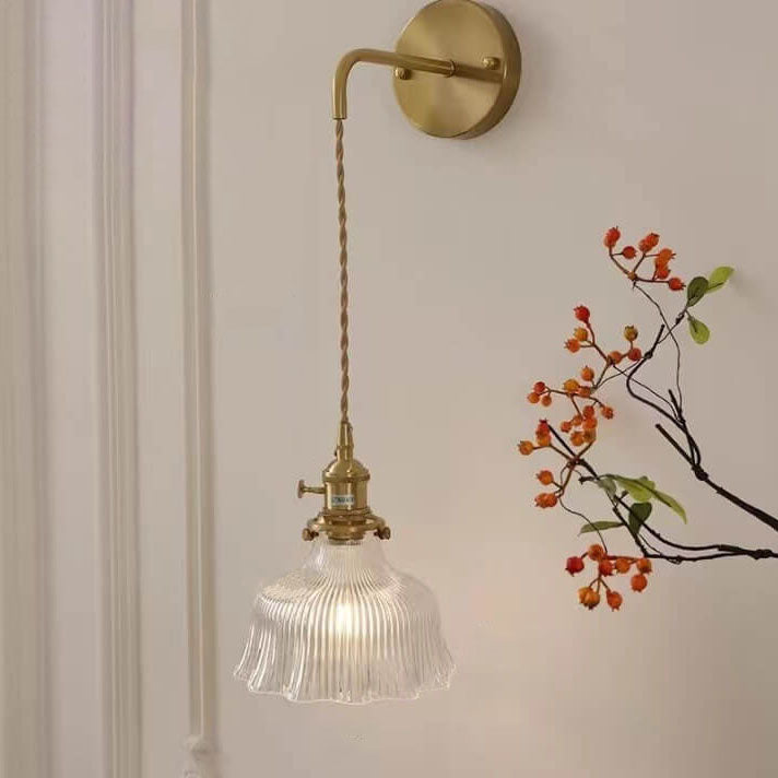 Modern Copper & Glass Wall Sconce