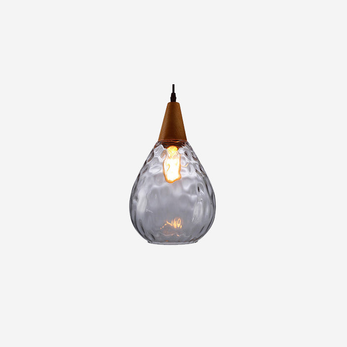 Premium Water Ripple Glass Drop Pendant Light - 1-Light Fixture
