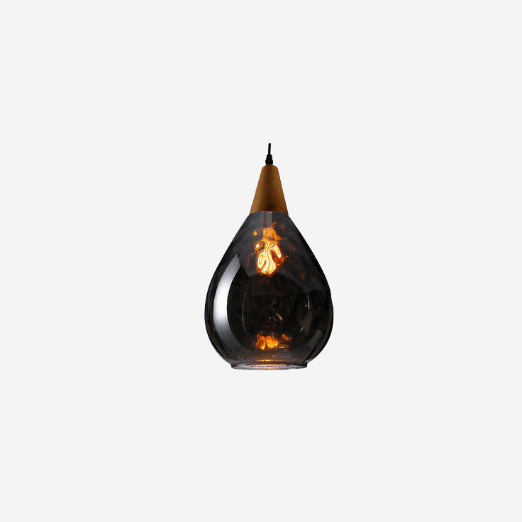 Premium Water Ripple Glass Drop Pendant Light - 1-Light Fixture