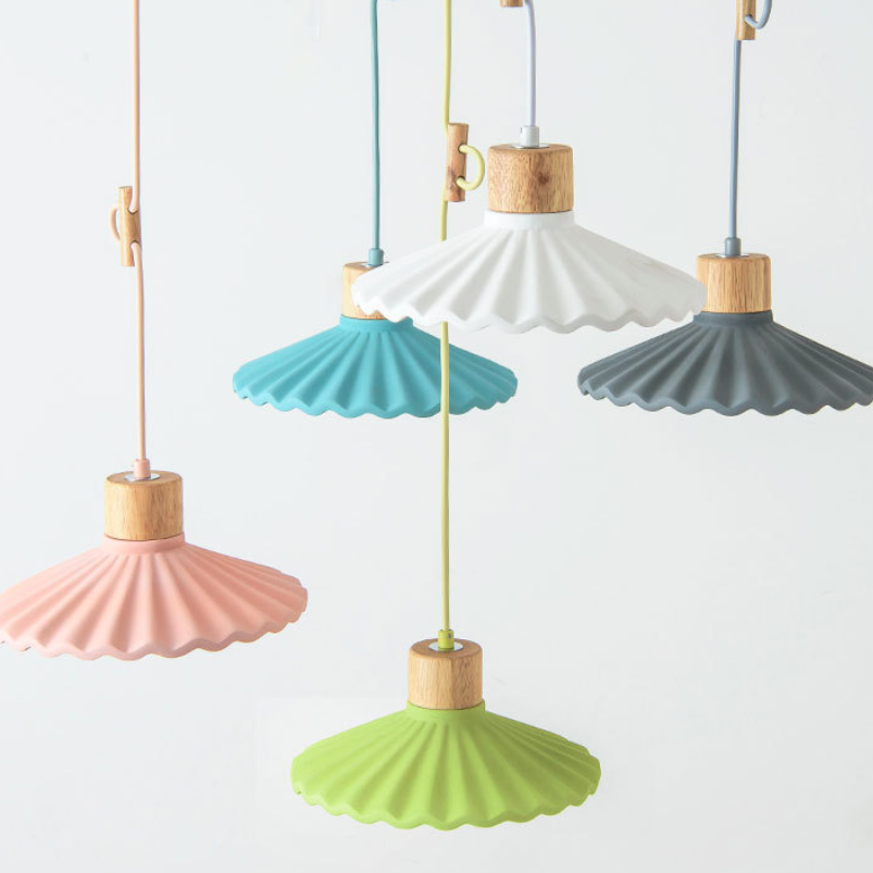 Scalloped Cement Pendant Light