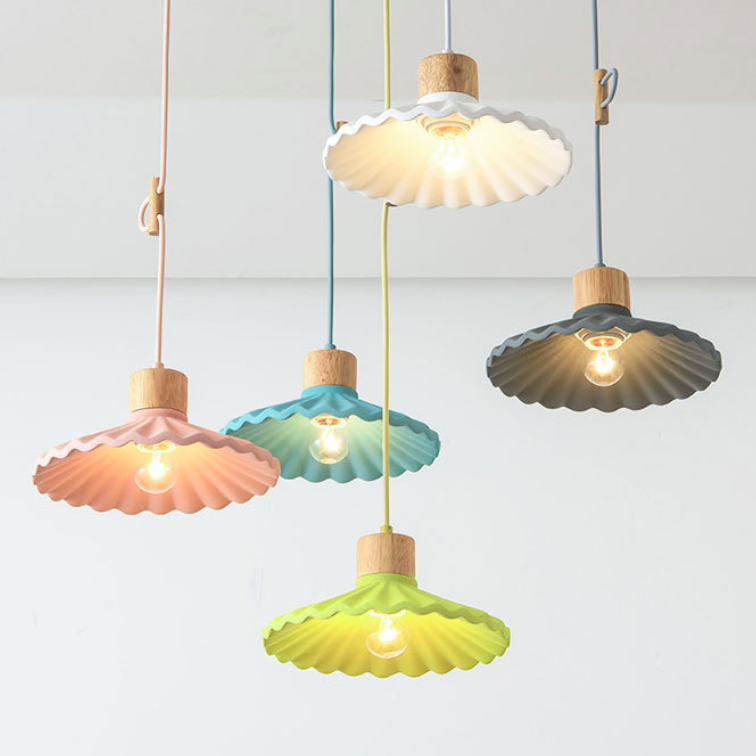 Scalloped Cement Pendant Light