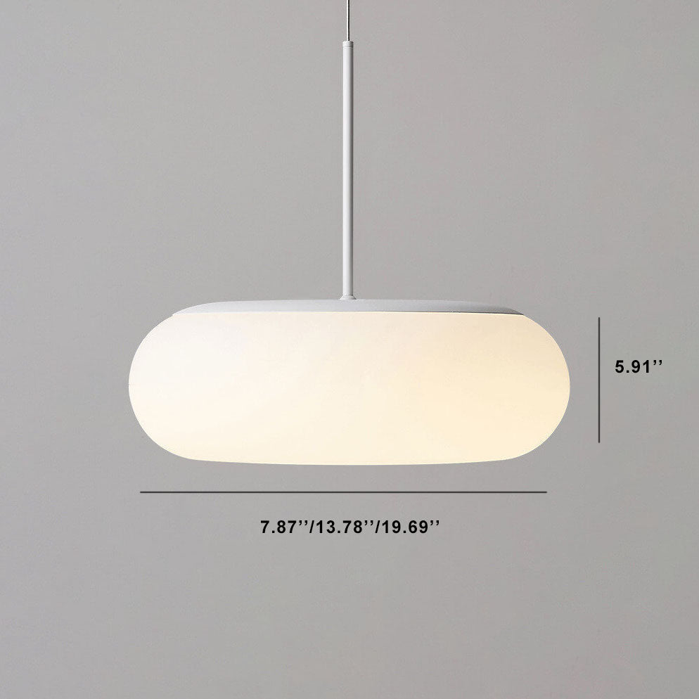 White Minimalist 1-Light LED Drum Pendant Light
