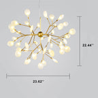 Premium LED Firefly Chandelier with Modern Metal Branch Design - Available in 27 or 36 Lights