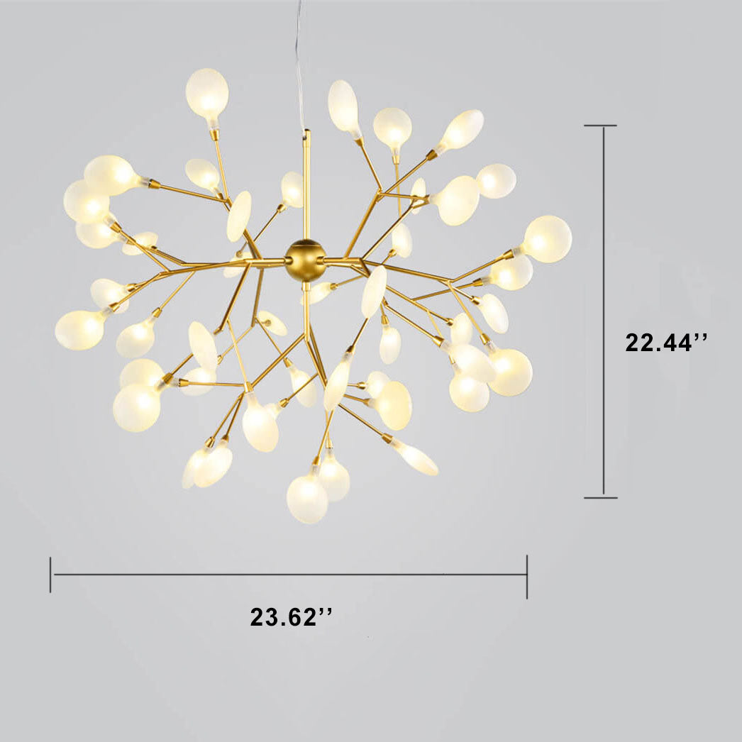 Premium LED Firefly Chandelier with Modern Metal Branch Design - Available in 27 or 36 Lights