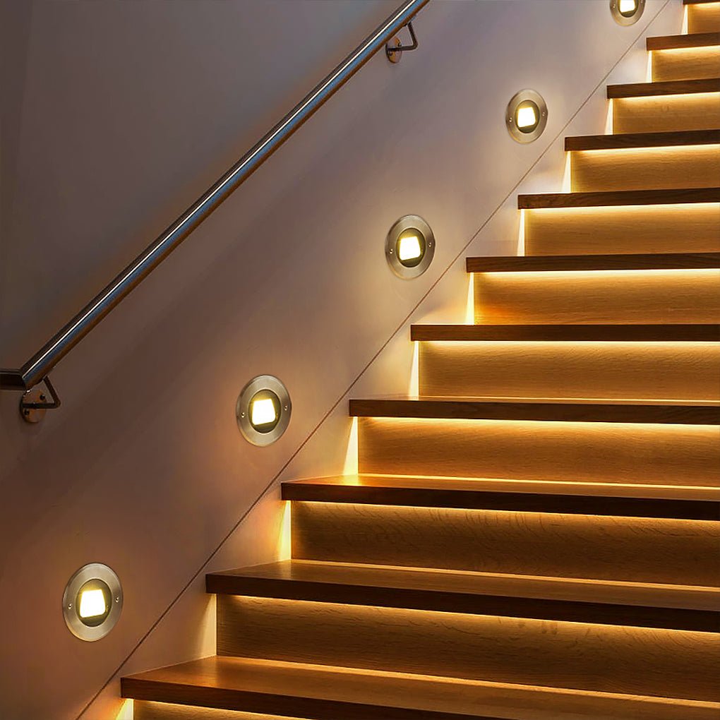 Modern Black LED Recessed Deck Step Lights - Premium Metal Design