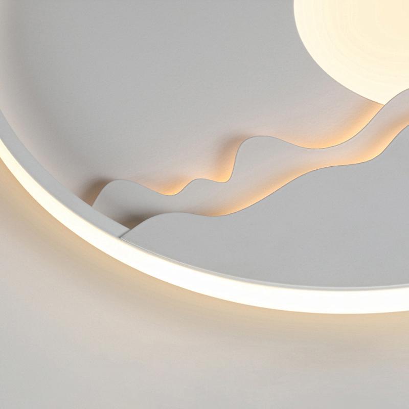 Contemporary Aluminum LED Moon Wall Sconce