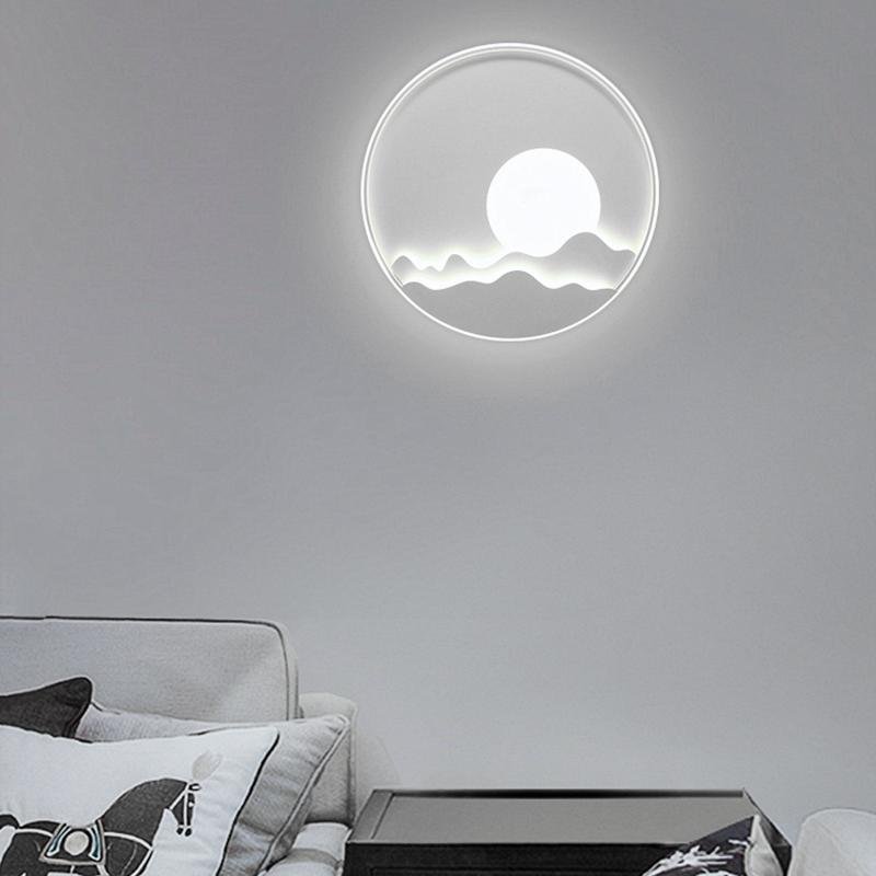 Contemporary Aluminum LED Moon Wall Sconce