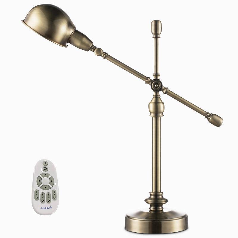 Adjustable Vintage Metallic Dome Desk Lamp with Flexible Arm for Home Office and Study