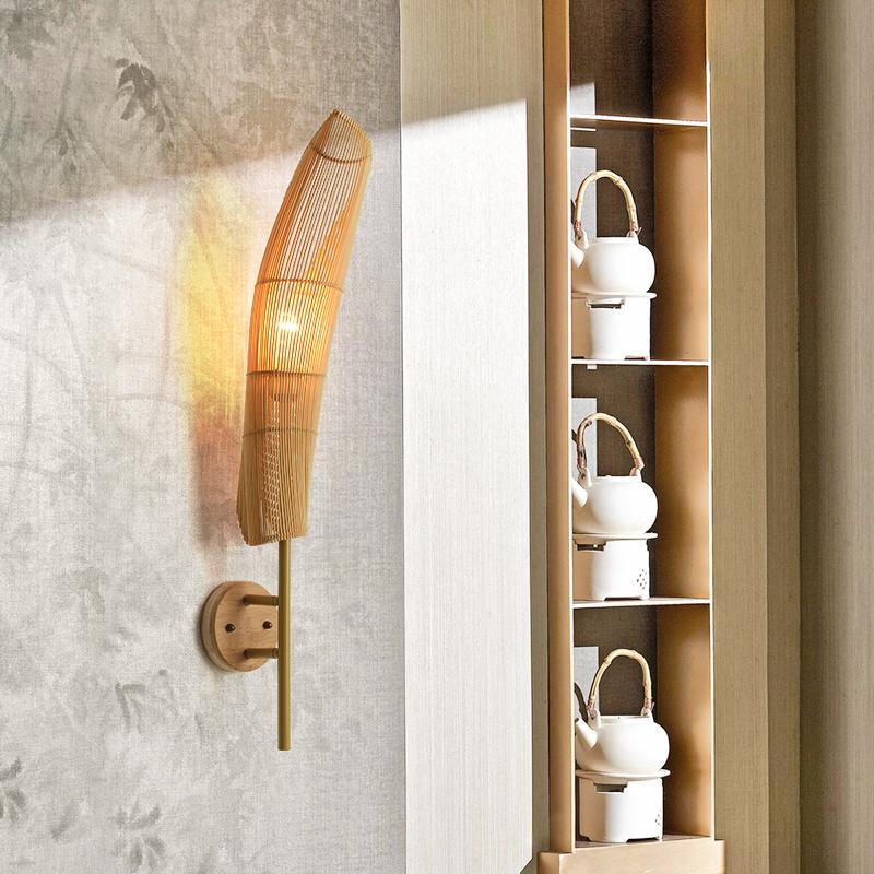 Organic Bamboo Wall Light - Freeform Design