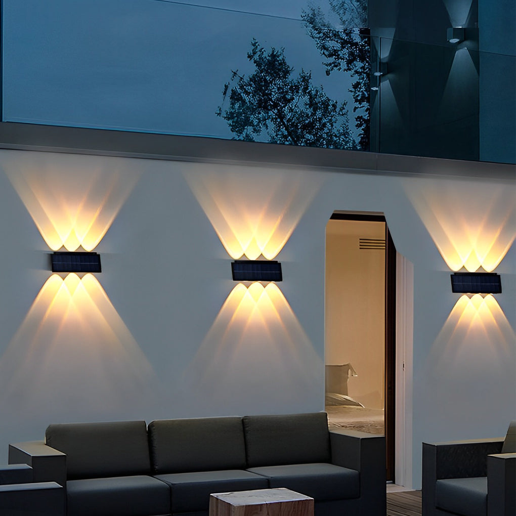 Modern Rectangular Waterproof LED Solar Wall Light