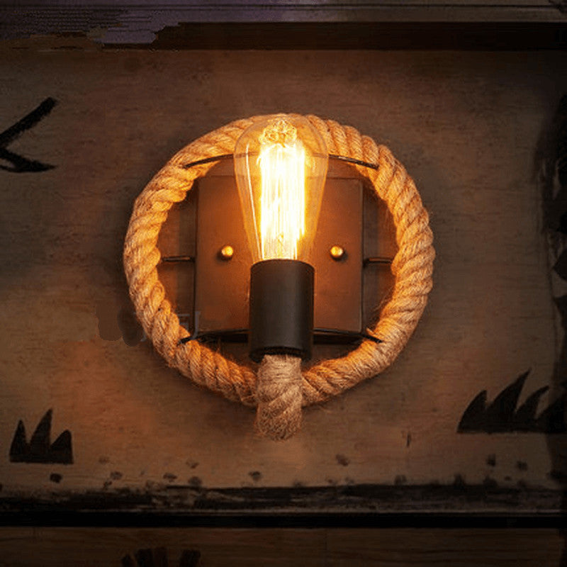 Vintage Hemp Rope 1-Light Wall Sconce