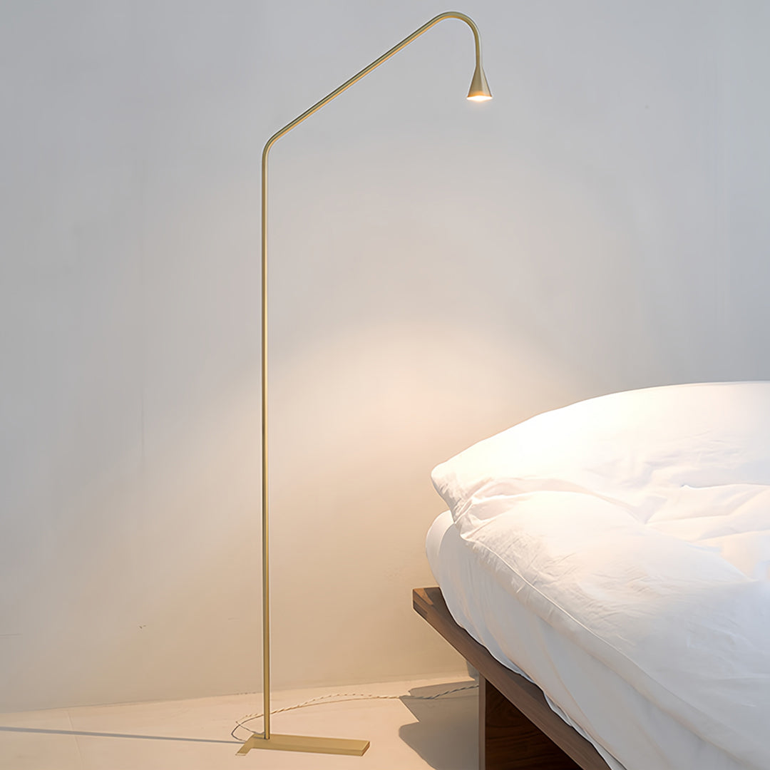 Minimalist Black and Gold LED Floor Lamps for Reading